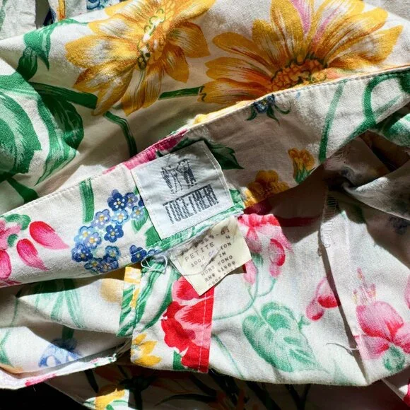 Vintage Floral Halter Sundress Size 4 Petite - Picture 6 of 9